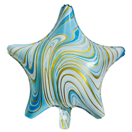 Picture of MARBLE STAR FOIL BALLOON BLUE 18INCH